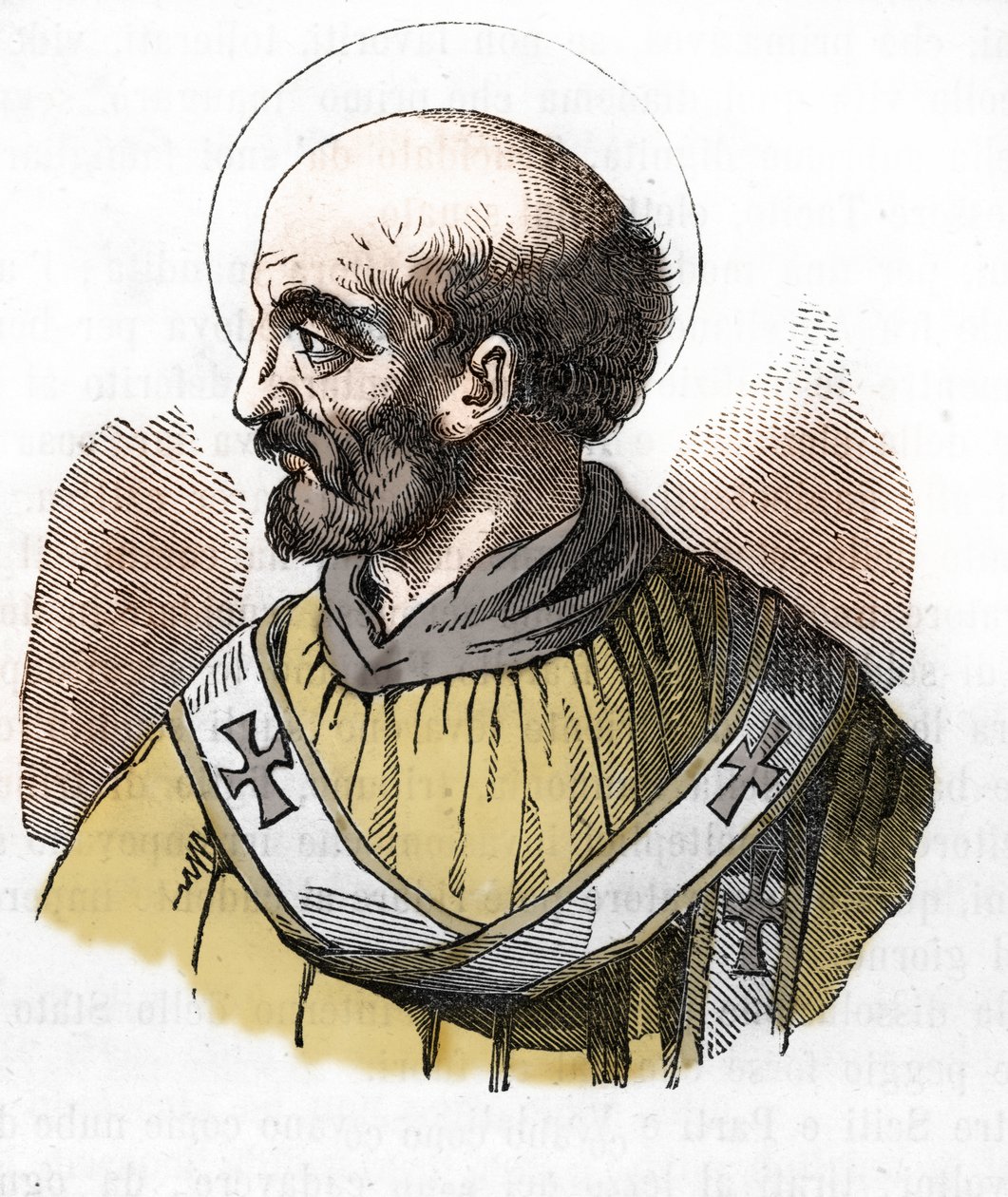 古董：教皇西克斯图斯二世（Sixtus 或 Sisto）的画像 (258) 取自佛朗哥·米斯特拉利 (Franco Mistrali) 的《梵蒂冈之谜》(Misteri del Vaticano) 作者 佛朗哥·米斯特拉利