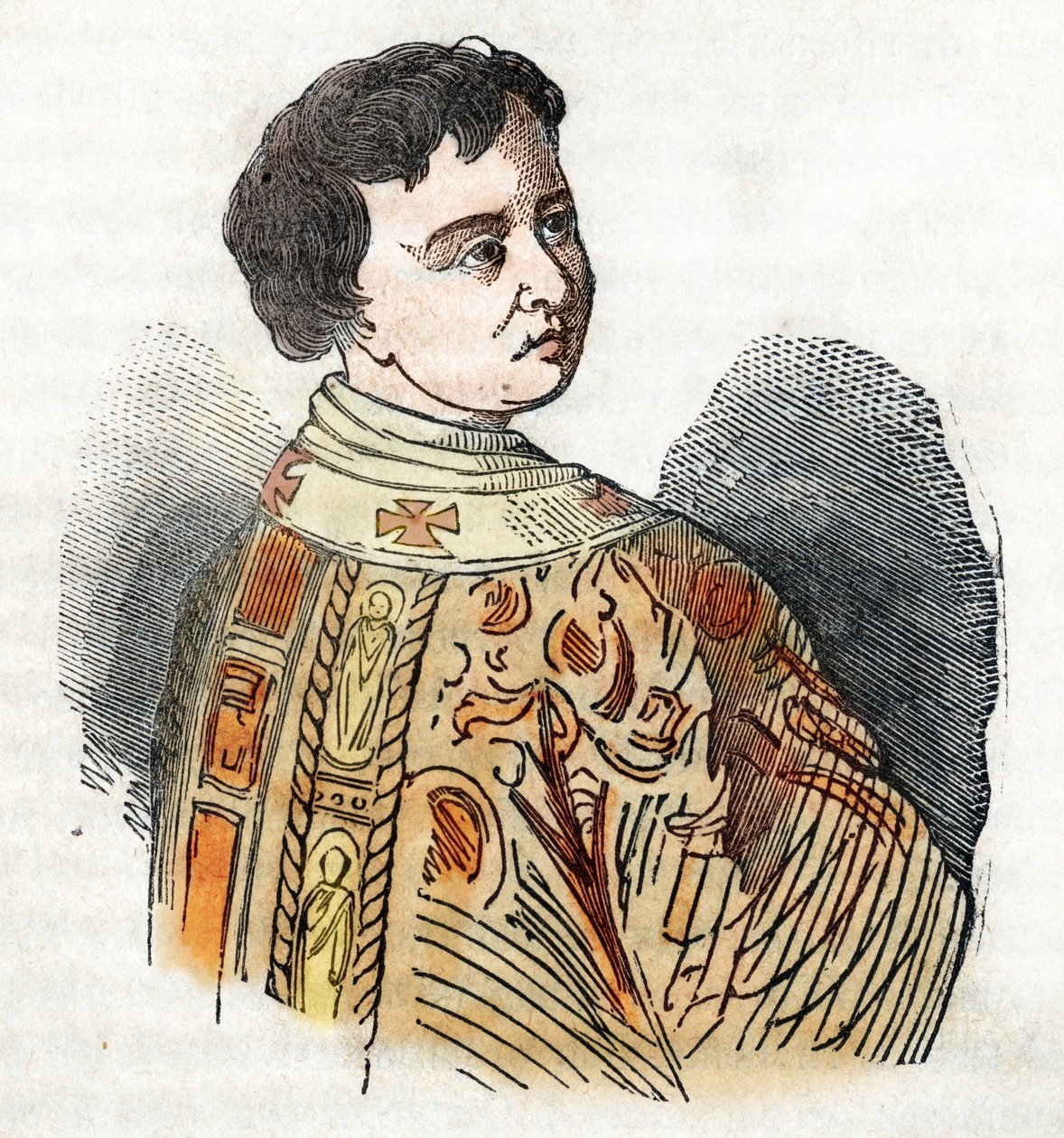 中世纪：教皇本笃九世（benedetto、Benedict 或 Benedictus）的代表（1032-1044） 取自佛朗哥·米斯特拉利（Franco Mistrali）的《梵蒂冈之谜》（Misteri del Vaticano） 作者 佛朗哥·米斯特拉利