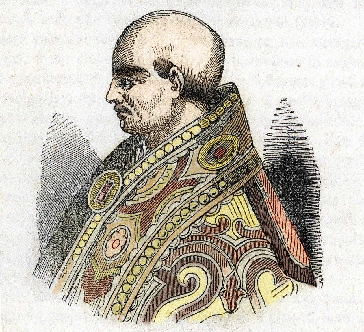 中世纪：教皇乌尔班四世（乌尔班或乌尔班努斯或乌尔巴诺）的代表（1261-1264） 画作佛朗哥·米斯特拉利（Franco Mistrali）的《梵蒂冈博物馆》 作者 佛朗哥·米斯特拉利