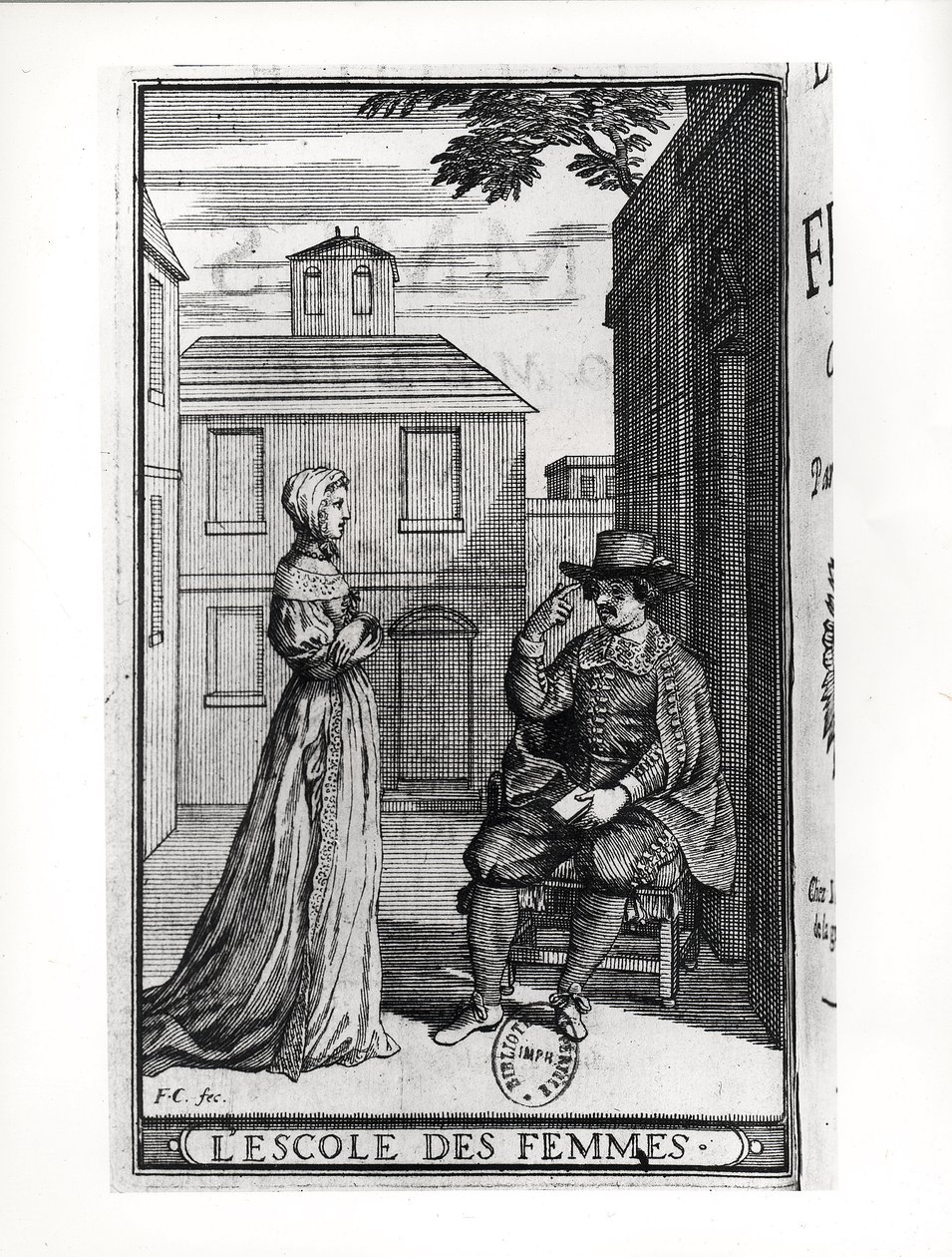 莫里哀（1622-73）1663年第一版“L&39;Ecole des femmes”的主题 作者 弗朗索瓦·夏维