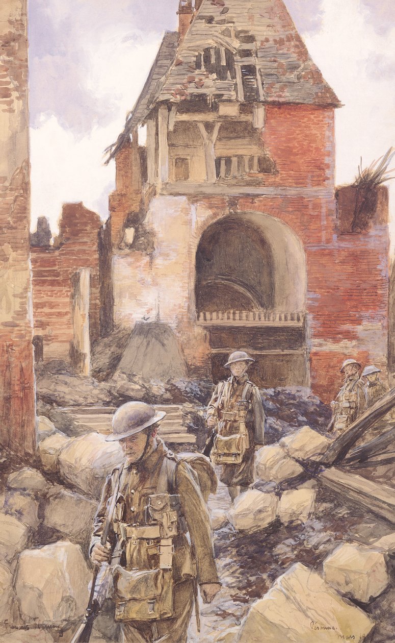 1917年在Peronne废墟中的英国士兵 作者 弗朗索瓦·弗拉蒙