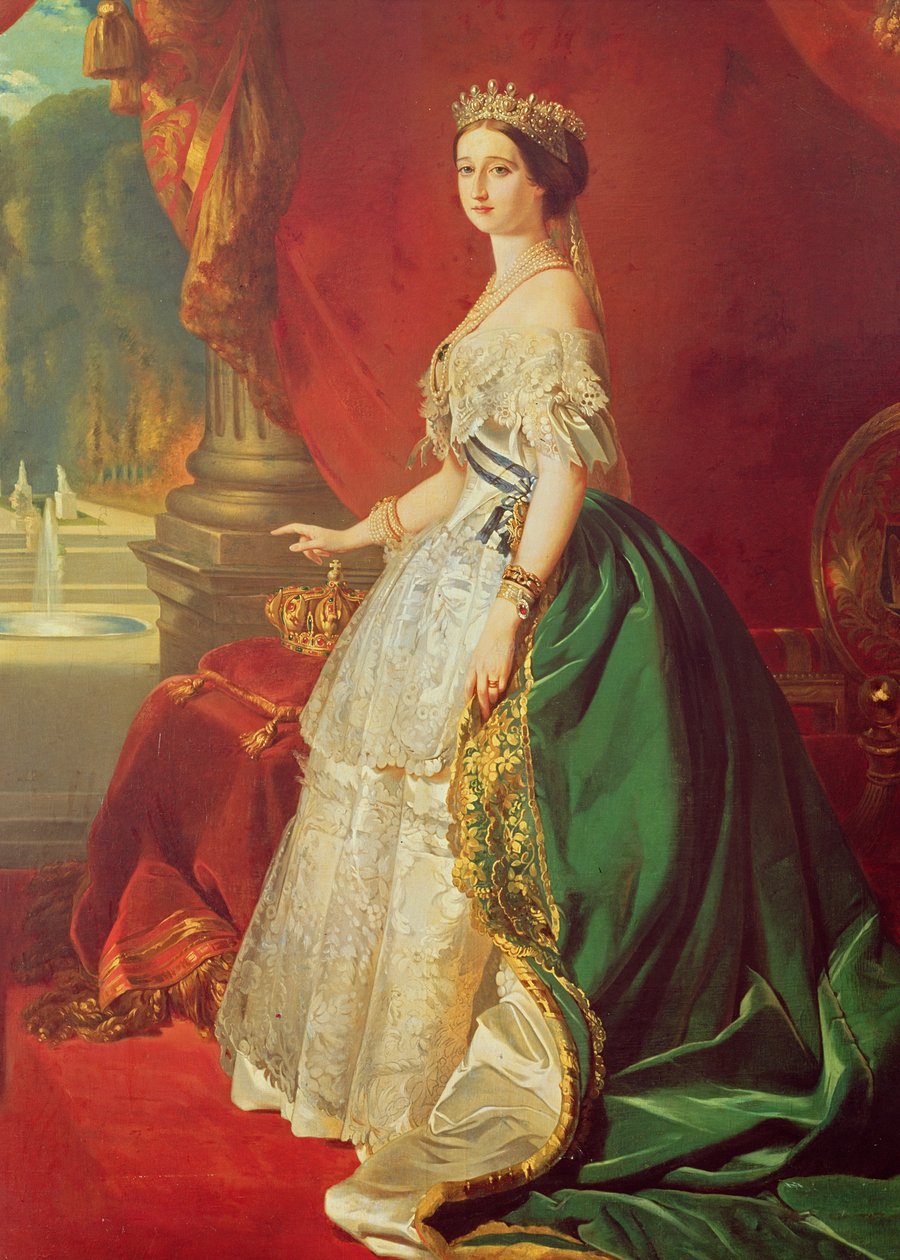 皇后欧仁妮（1826-1920）在弗朗索瓦·泽维尔·温特哈尔特（1806-73）的肖像画廊后 作者 弗朗索瓦·加布里埃尔·纪尧姆·勒帕勒