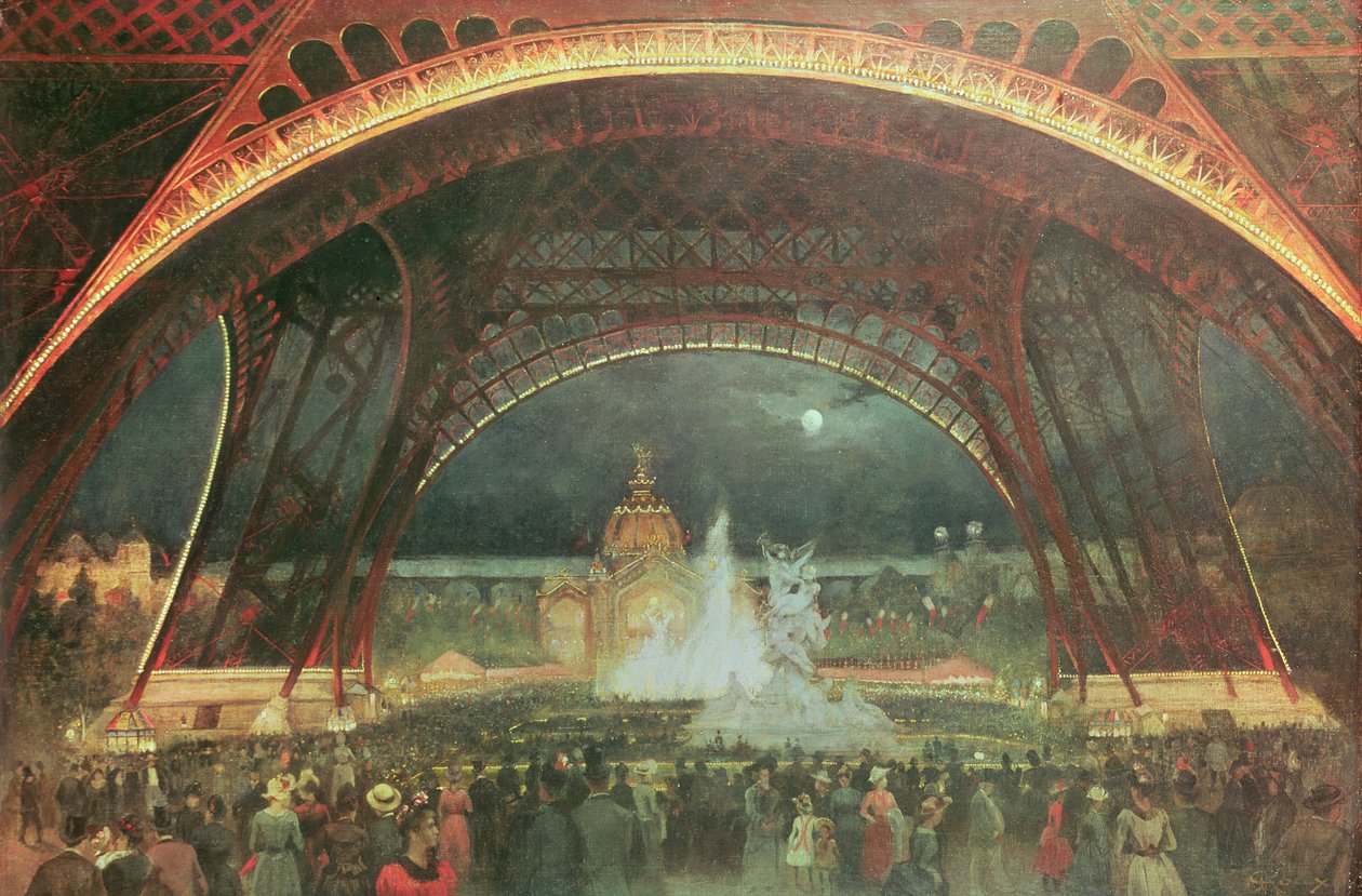 1889年世界博览会之夜庆祝香榭丽舍大街的滨海艺术中心 作者 弗朗索瓦·若弗鲁瓦·鲁