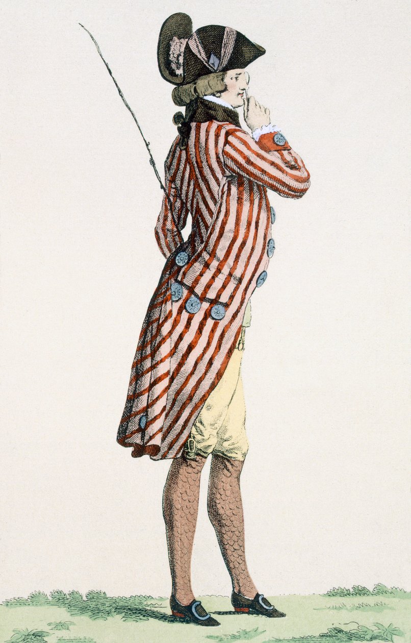 The Lorgneur，由Baquoi雕刻，来自“法国时装和服饰画廊”的第288号，c.1778-87 作者 弗朗索瓦·路易斯·约瑟夫·瓦托