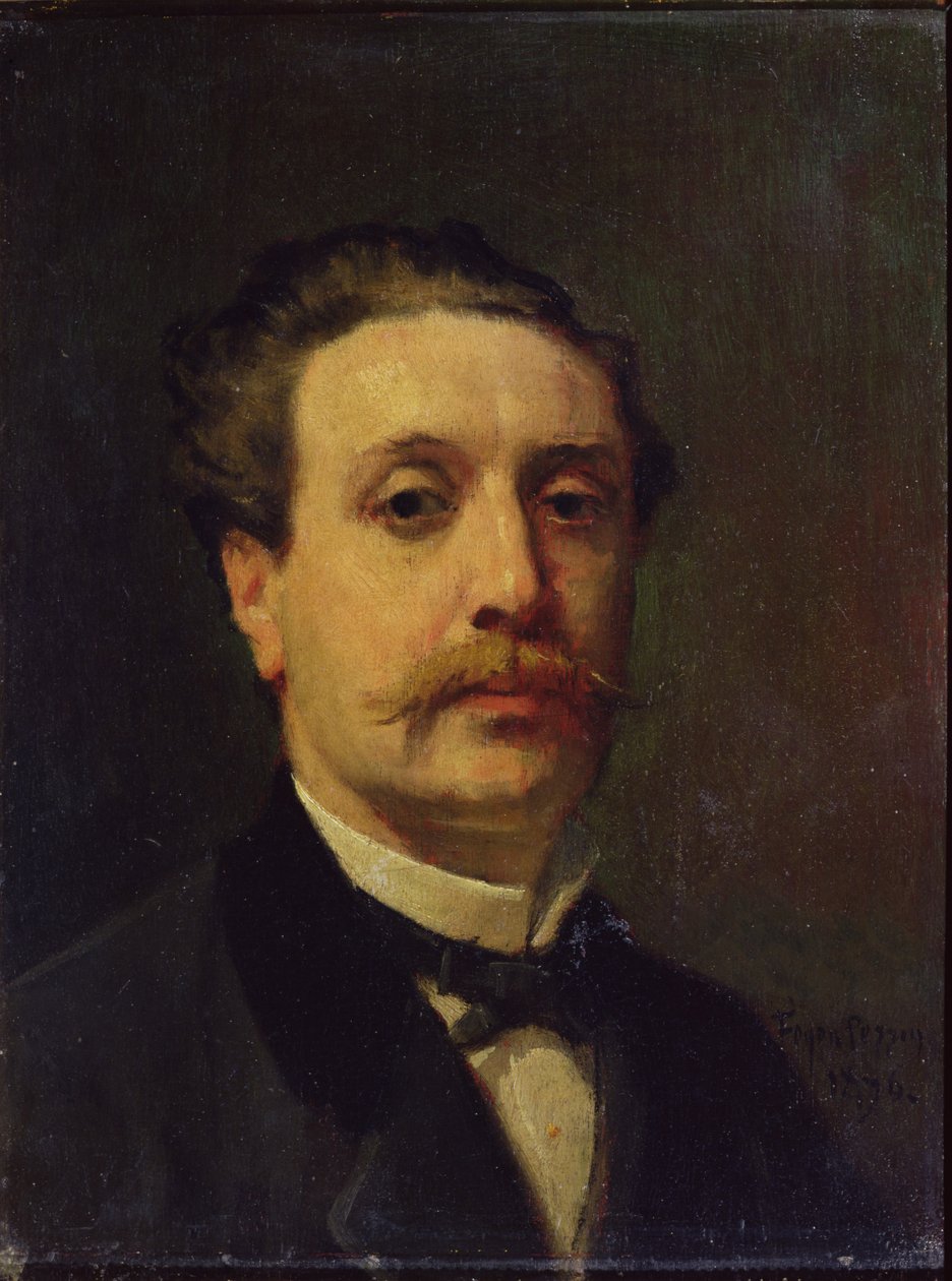 Guy de Maupassant（1850-93）1876年的肖像 作者 弗朗索瓦·尼古拉斯·奥古斯丁·费恩·佩林