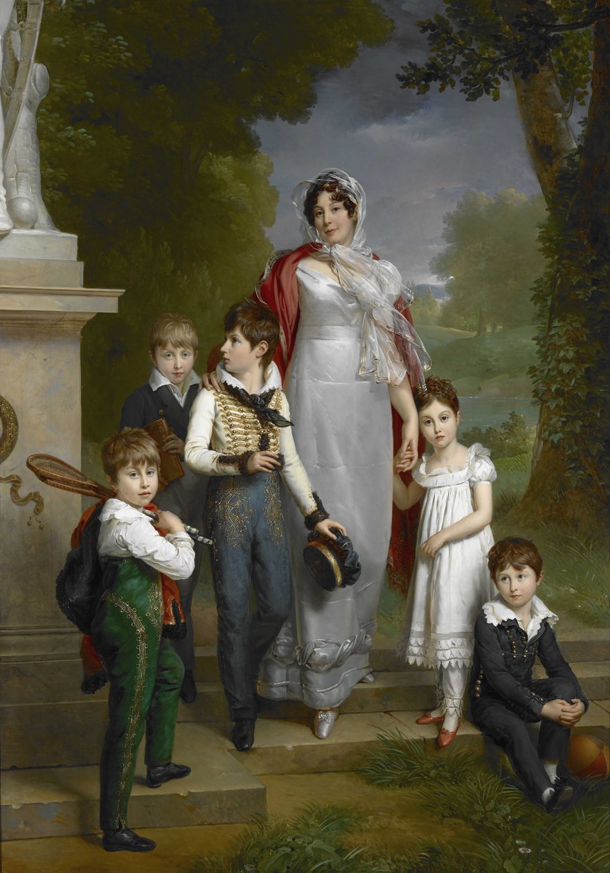 Louise-Antoinette-ScholastiqueGuéhéneuc，蒙特贝罗公爵夫人拉马里查兰夫人及其子女的肖像 作者 弗朗索瓦·帕斯卡·西蒙·杰拉德
