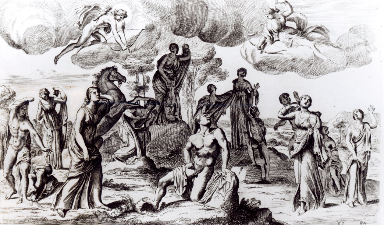 Niobe和她的孩子，c.1653 作者 弗朗索瓦·佩里尔