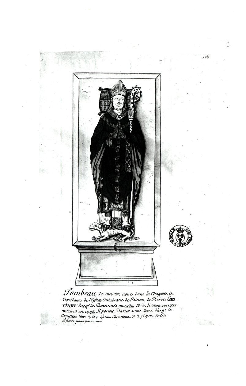 Pierre Cauchon之墓（1371-1442）（笔墨和纸上的wc） 作者 弗朗索瓦·罗杰·德·盖格涅雷斯