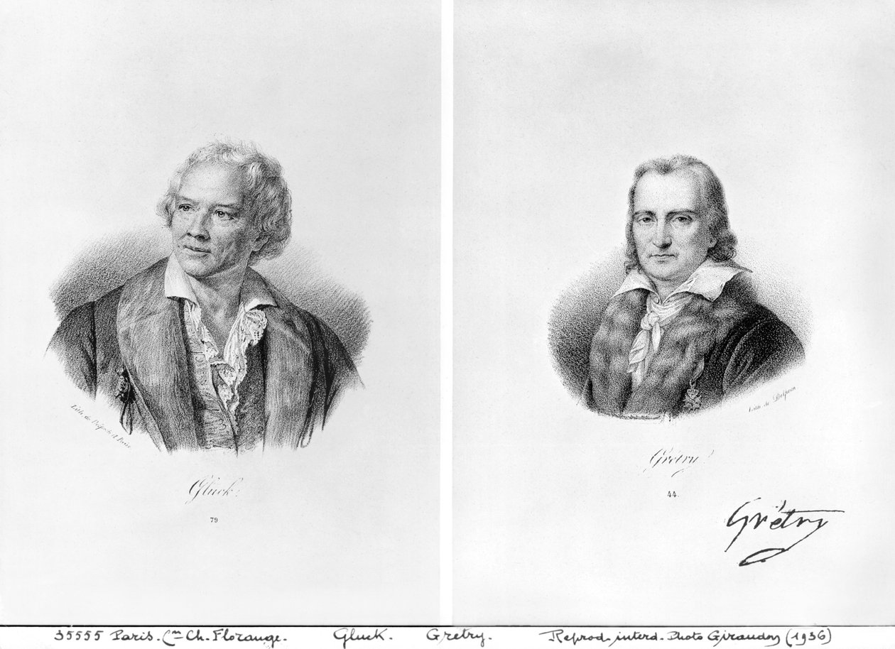 Christoph Willibald von Gluck（1714-87）和Andre Ernest Modeste Gretry（1741-1813） 作者 弗朗索瓦·塞拉芬·德尔佩奇