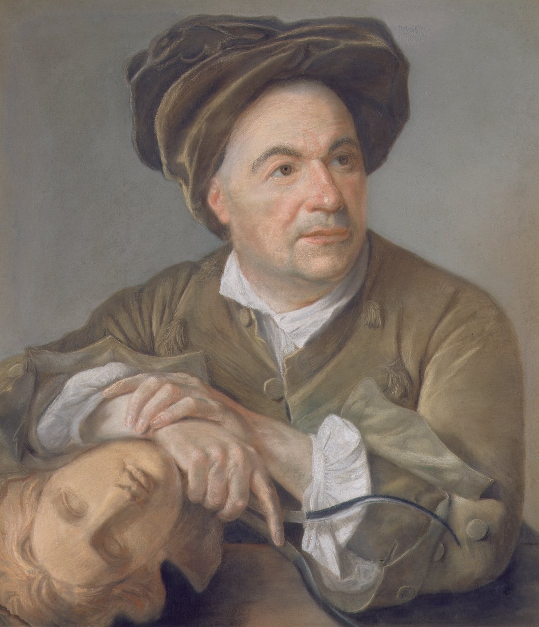 Louis Francois Roubiliac（1702-62）（画布上的纸上粉彩） 作者 弗朗索瓦·维斯普雷