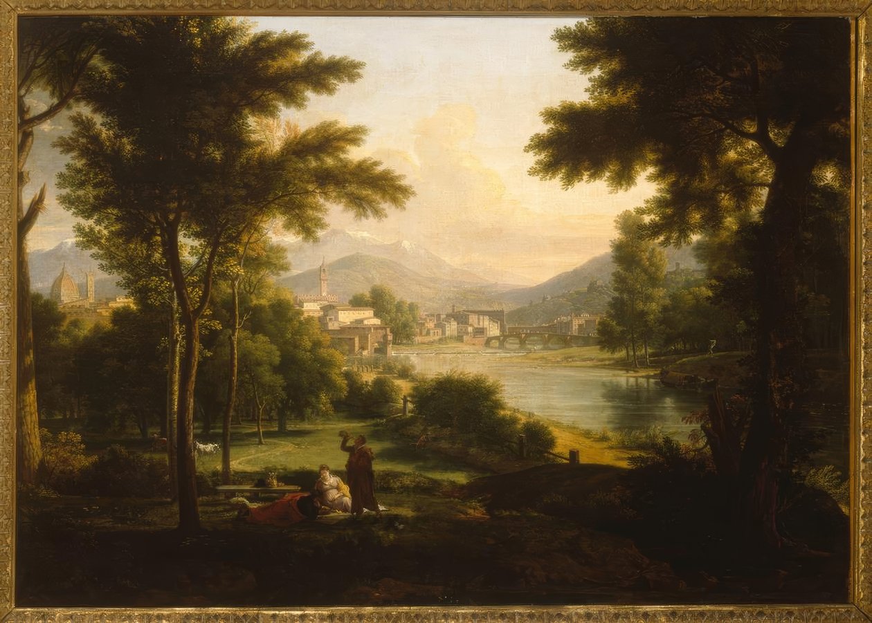 佛罗伦萨，城市景观-油画，1813年，来自FXFabre 作者 弗朗索瓦·泽维尔·法布尔