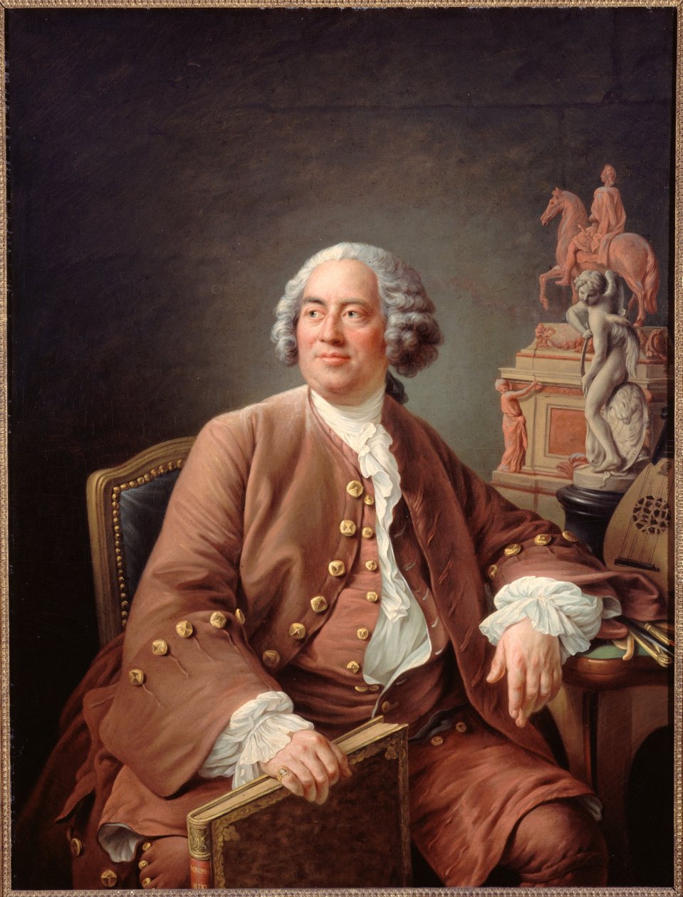 雕塑家埃德姆-布沙东（Edme Bouchardon，1698-1762 年）肖像，约 1758 年（布面油画） 作者 弗朗索瓦·休伯特·杜埃