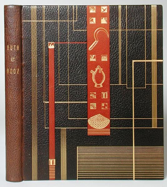 Ruth et Booz》的装订，由J.C. Mardrus翻译，E. Poencin装饰，1930年出版（摩洛哥皮革）。 作者 弗朗索瓦·路易斯（后）铁匠