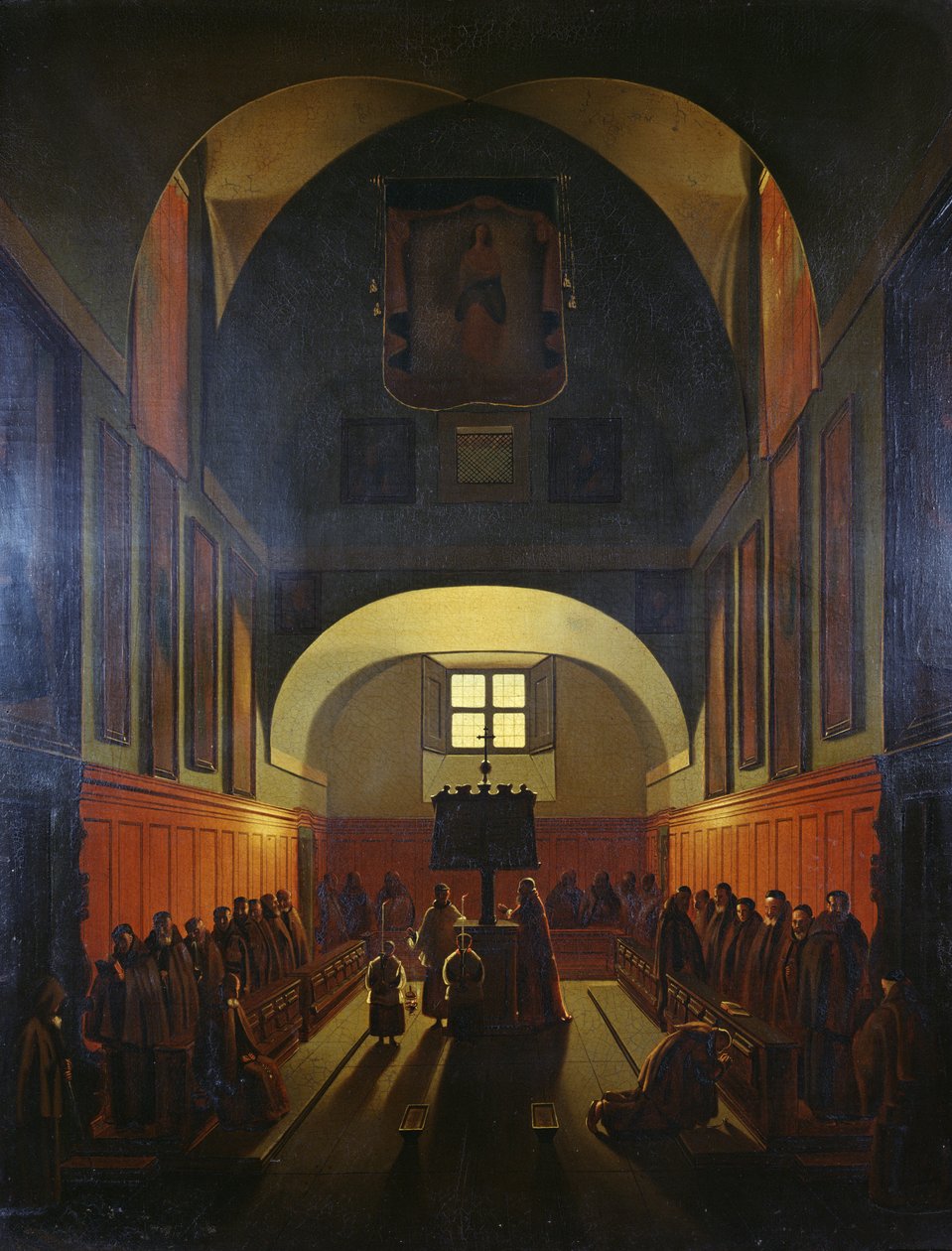 Capuchin男修道士合唱团，罗马（布面油画） 作者 弗朗索瓦·马里乌斯·格兰内特