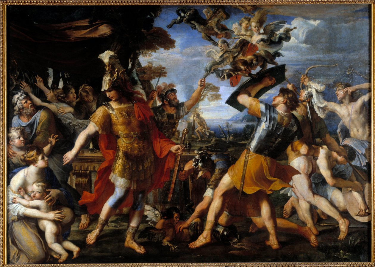 Enee 和他的同伴与 Harpies 战斗 弗朗索瓦·佩里耶 (1590-1650) 1646 年 1,55x2,18 m 作者 弗朗索瓦·佩里尔