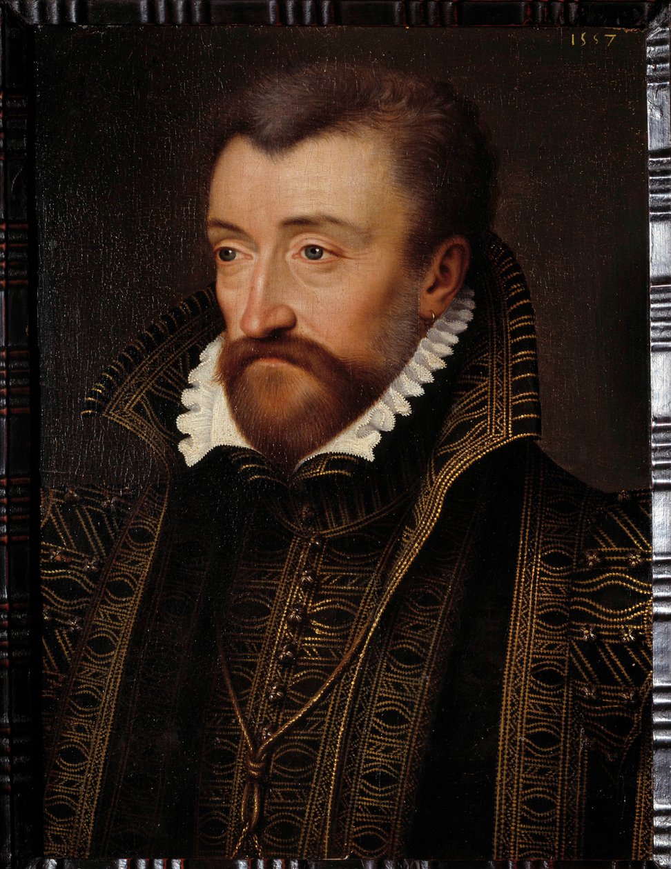 旺多姆公爵 (1518-1562)，亨利四世国王的父亲安托万·德·波旁 (Antoine de Bourbon) 的肖像 弗朗索瓦·克鲁埃 (Francois Clouet) 学校的绘画 (1515-1572) 1560 年 0,31x0,23 m 波城，城堡博物馆 - 旺多姆公爵 (1518-1562) 的父亲安托万·德·波旁 (Antoine de Bourbon) 的肖像 作者 弗朗索瓦·克鲁埃（学校）