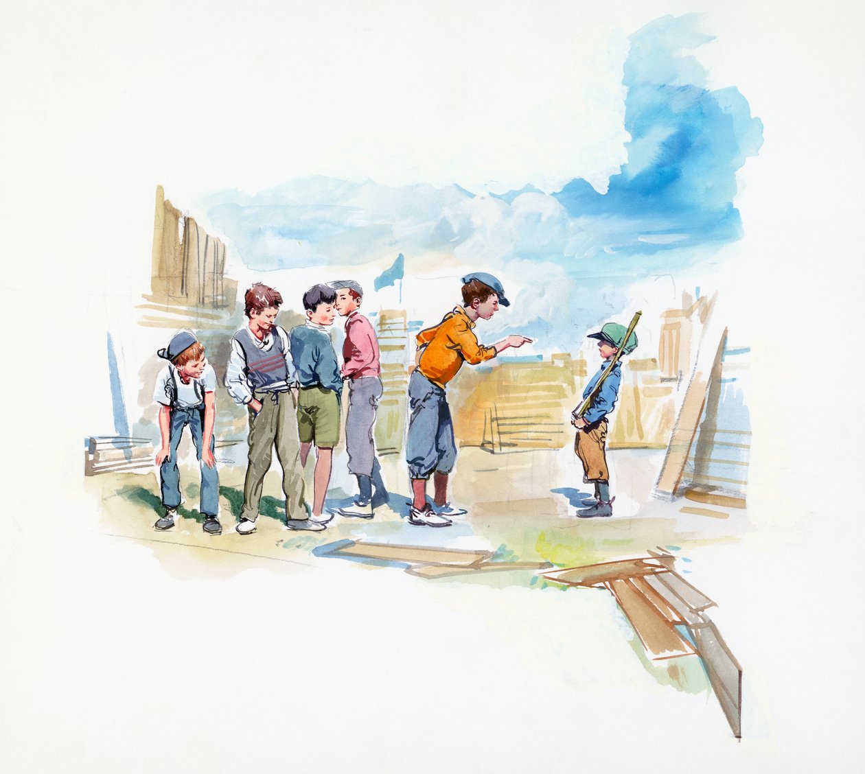 帮派》，选自费伦茨-莫尔纳尔（1878-1952）的儿童小说《保罗街男孩》，绘画 作者 弗朗索瓦·阿洛
