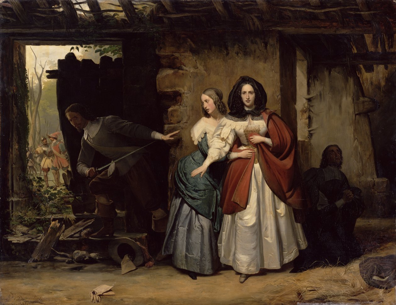 1638年，法国女王亨利埃塔 - 玛丽亚的飞行，1835年 作者 弗朗索瓦·奥古斯丁Desmoulins