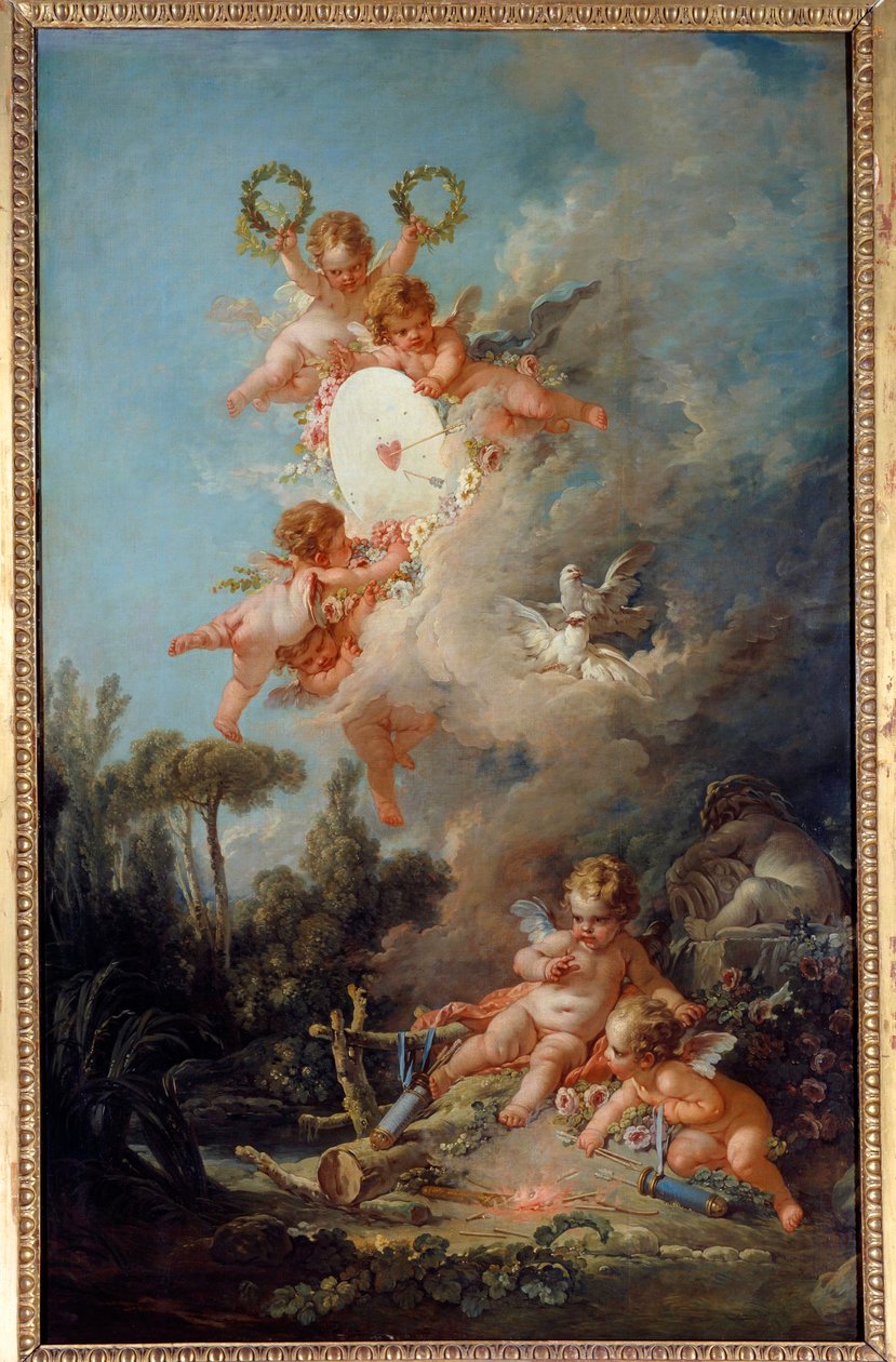 爱情的目标 弗朗索瓦·布歇 (1703-1770) 1758 年作画 2,58x1,67 m 巴黎, 作者 弗朗索瓦·布歇
