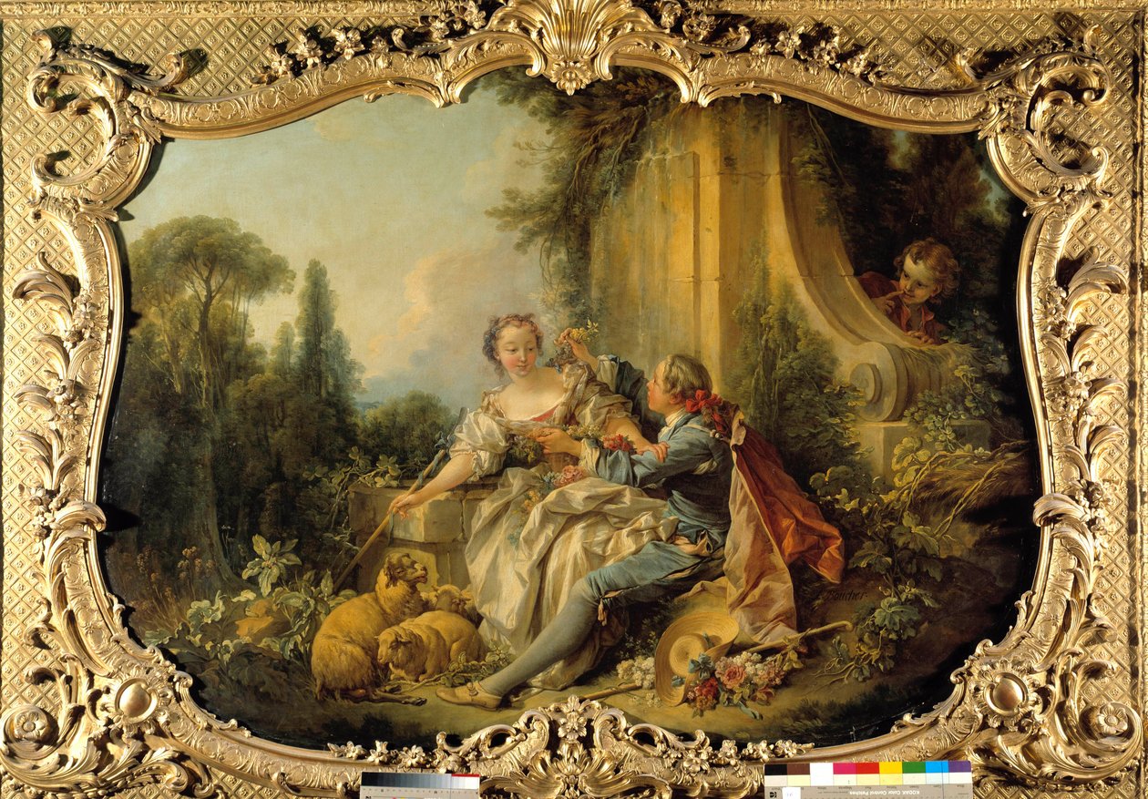 Pastor Gallant Scene Bucolic. Painting by Francois Boucher (1703-1770). 1737-1738. Paris, National Archives 作者 弗朗索瓦·布歇