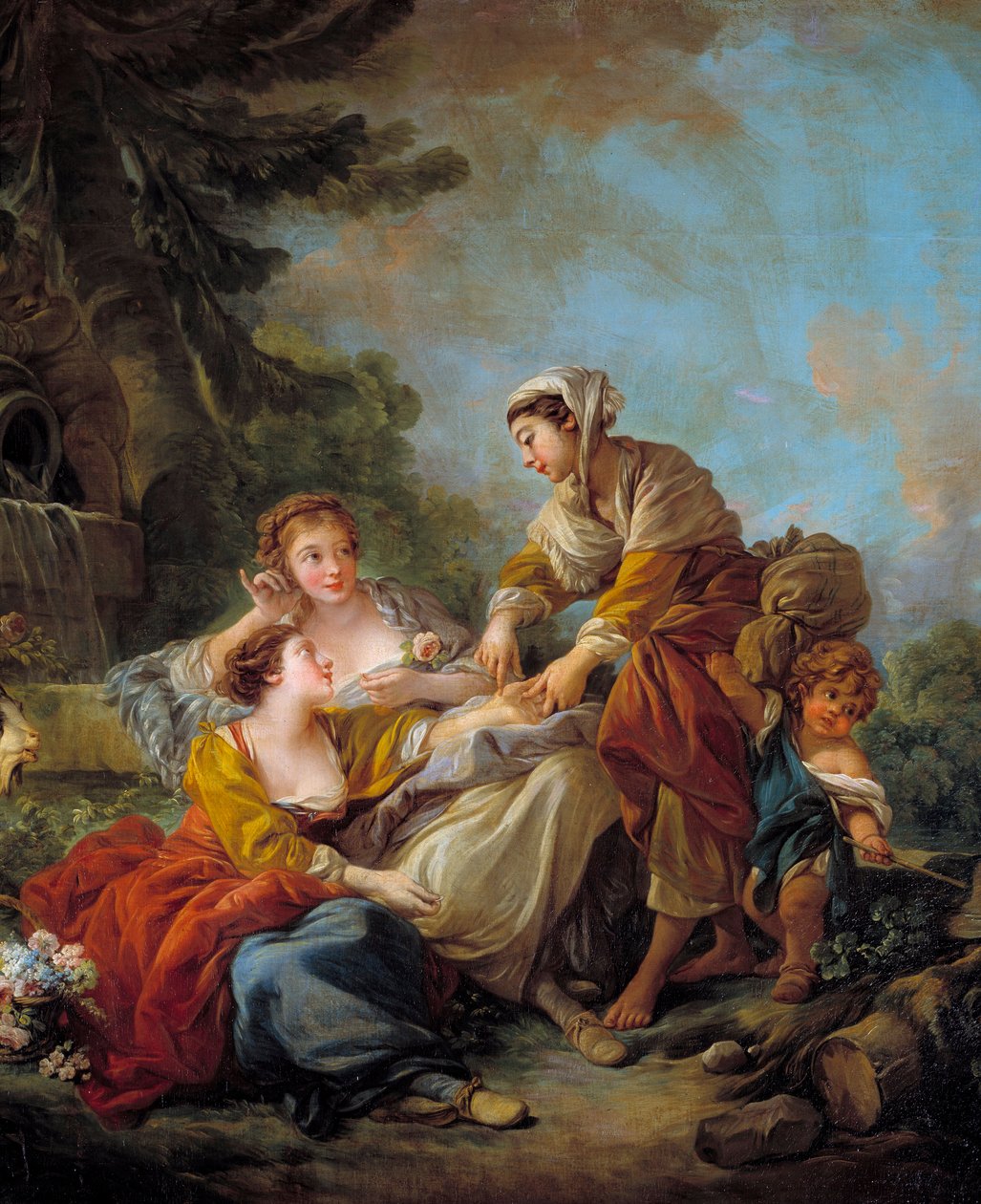 算命先生。 弗朗索瓦·布歇 (Francois Boucher) (1703-1770) 18 世纪的绘画。 作者 弗朗索瓦·布歇