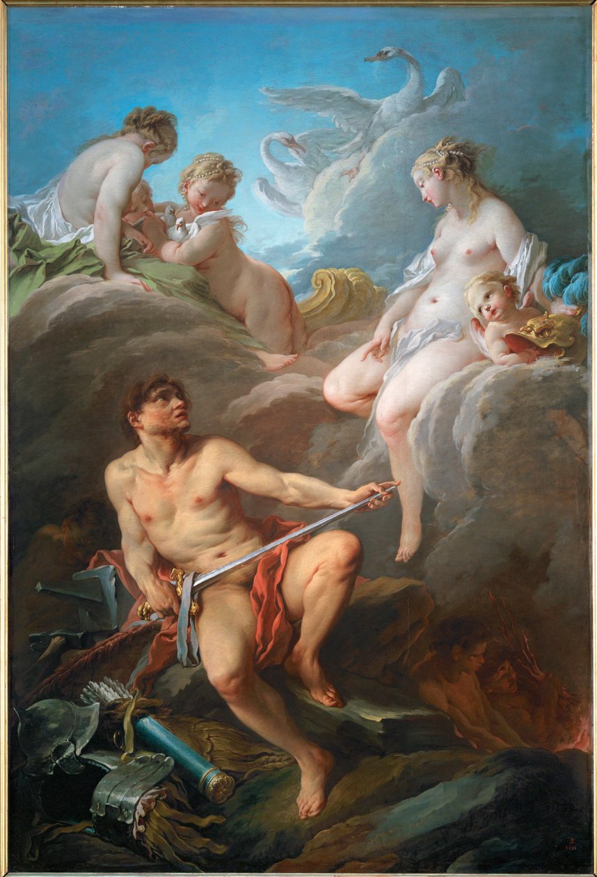 Venus demande a Vulcain des armes pour Enee - 维纳斯请求她离开的丈夫火神为她的私生子埃涅阿斯铸造武器...... 作者 弗朗索瓦·布歇