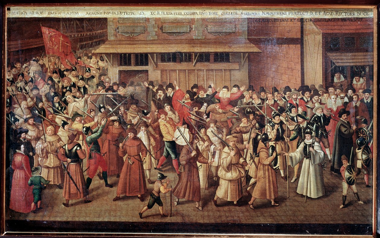 French Wars of Religion: armed procession of The Catholic League of France in the streets of Paris 作者 弗朗索瓦·布内尔