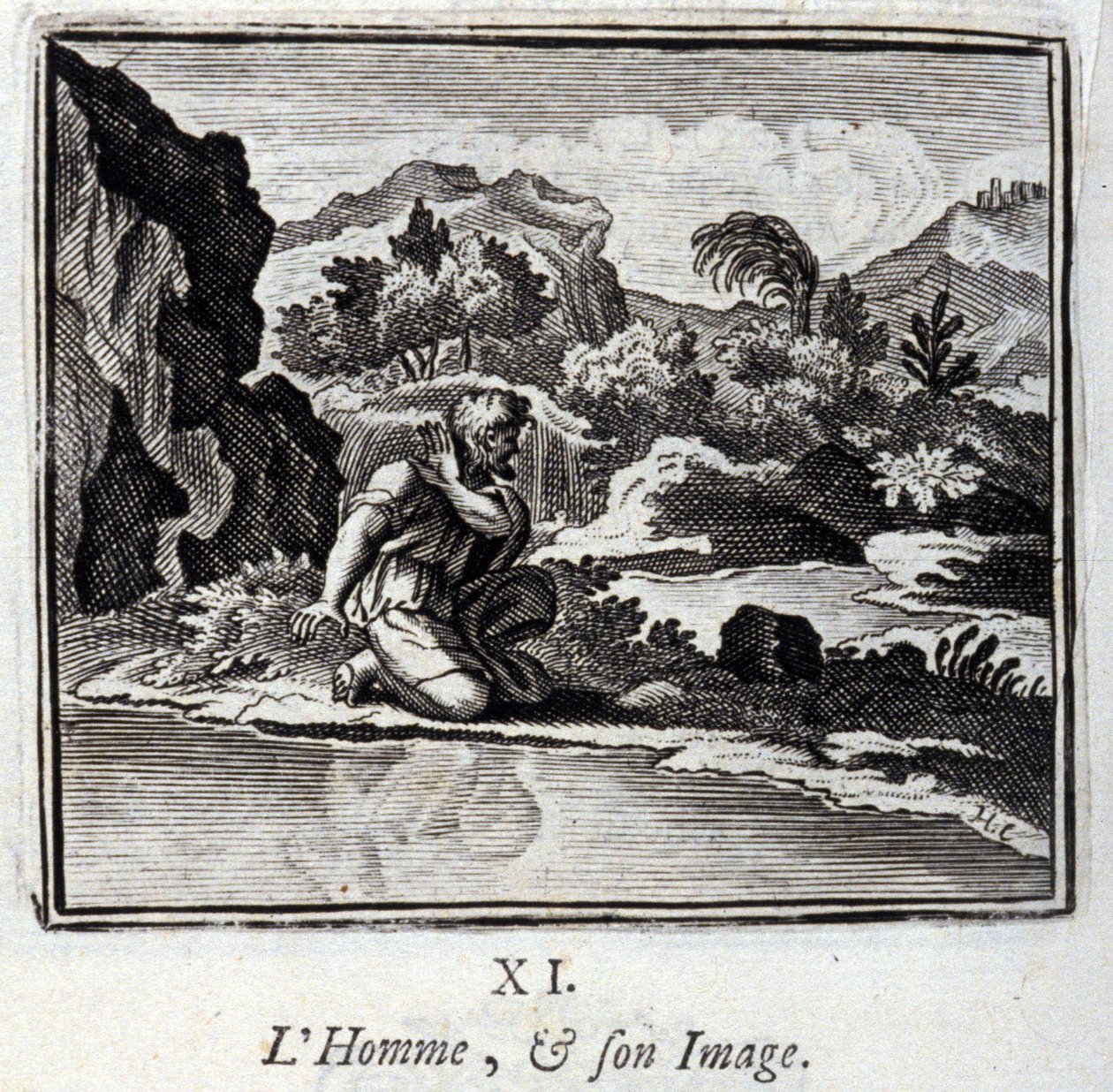 人和他的形象。Jean de La Fontaine (1621-95)的寓言。插图：François Chauveau（1613-1676）。1728年的版本。 作者 弗朗索瓦·夏维