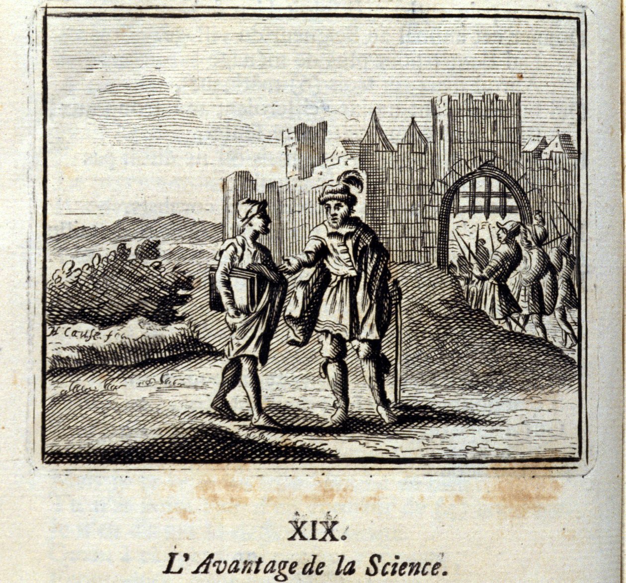 科学的优势。让-德-拉封丹（1621-95）的寓言。插图：François Chauveau（1613-1676）。1728年的版本。 作者 弗朗索瓦·夏维
