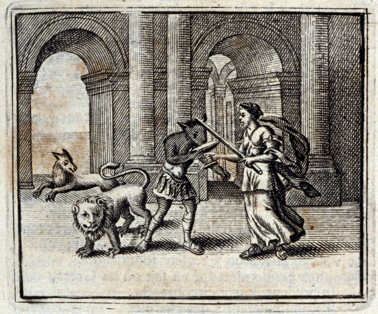 尤利西斯的同伴们。Jean de La Fontaine（1621-95）的寓言。插图由François Chauveau（1613-1676）绘制。1728年的版本。 作者 弗朗索瓦·夏维