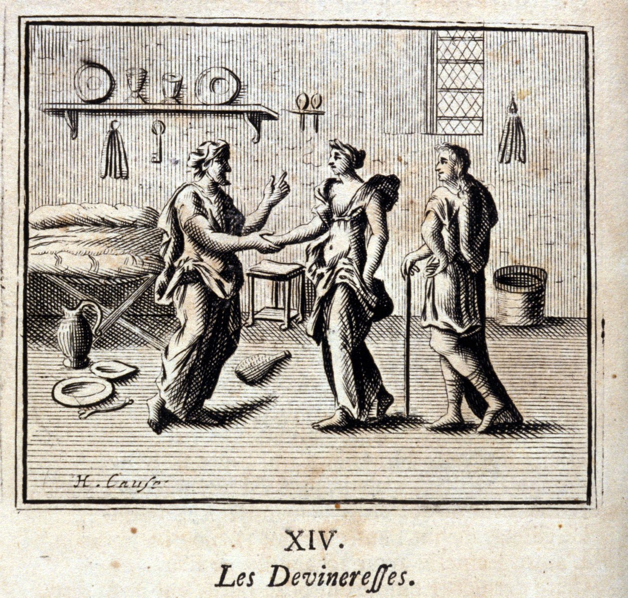 女魔头们。Jean de La Fontaine (1621-95)的寓言。插图：François Chauveau（1613-1676）。1728年的版本。 作者 弗朗索瓦·夏维