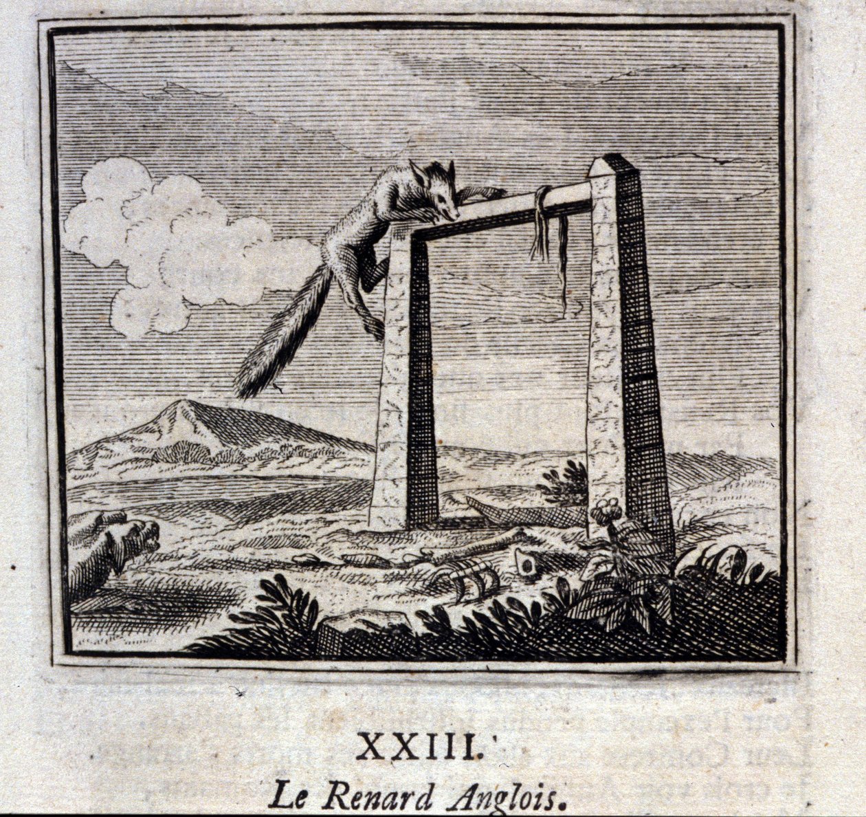 英国的狐狸。Jean de La Fontaine (1621-95)的寓言。插图：François Chauveau（1613-1676）。1728年的版本。 作者 弗朗索瓦·夏维