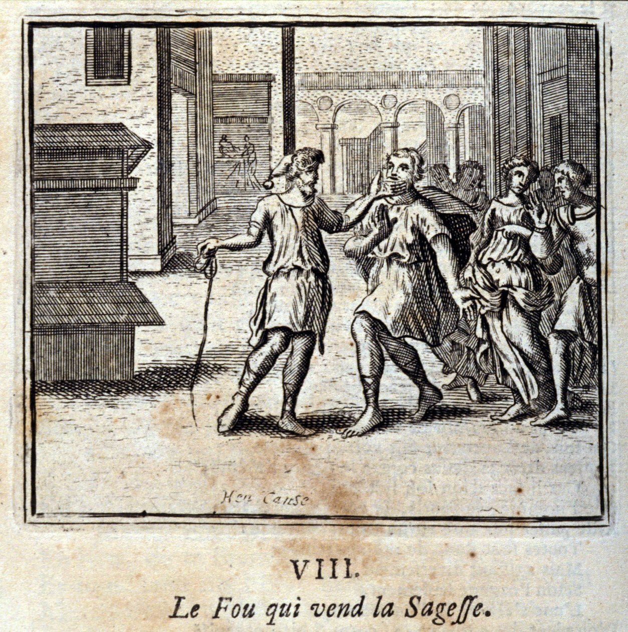 卖弄智慧的福。Jean de La Fontaine (1621-95)的寓言。插图：François Chauveau（1613-1676）。1728年的版本。 作者 弗朗索瓦·夏维
