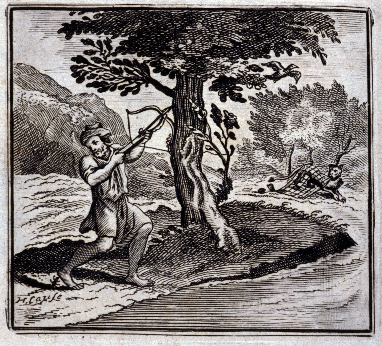 狮子和老鼠。让-德-拉封丹（1621-95）的寓言。插图：弗朗索瓦-肖沃（1613-1676）。1728年的版本。 作者 弗朗索瓦·夏维