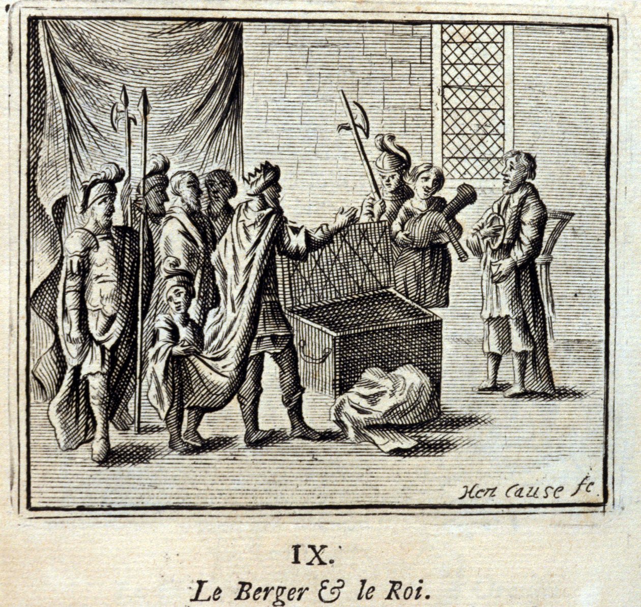 牧羊人和国王。Jean de La Fontaine (1621-95)的寓言。插图：François Chauveau（1613-1676）。1728年的版本。 作者 弗朗索瓦·夏维