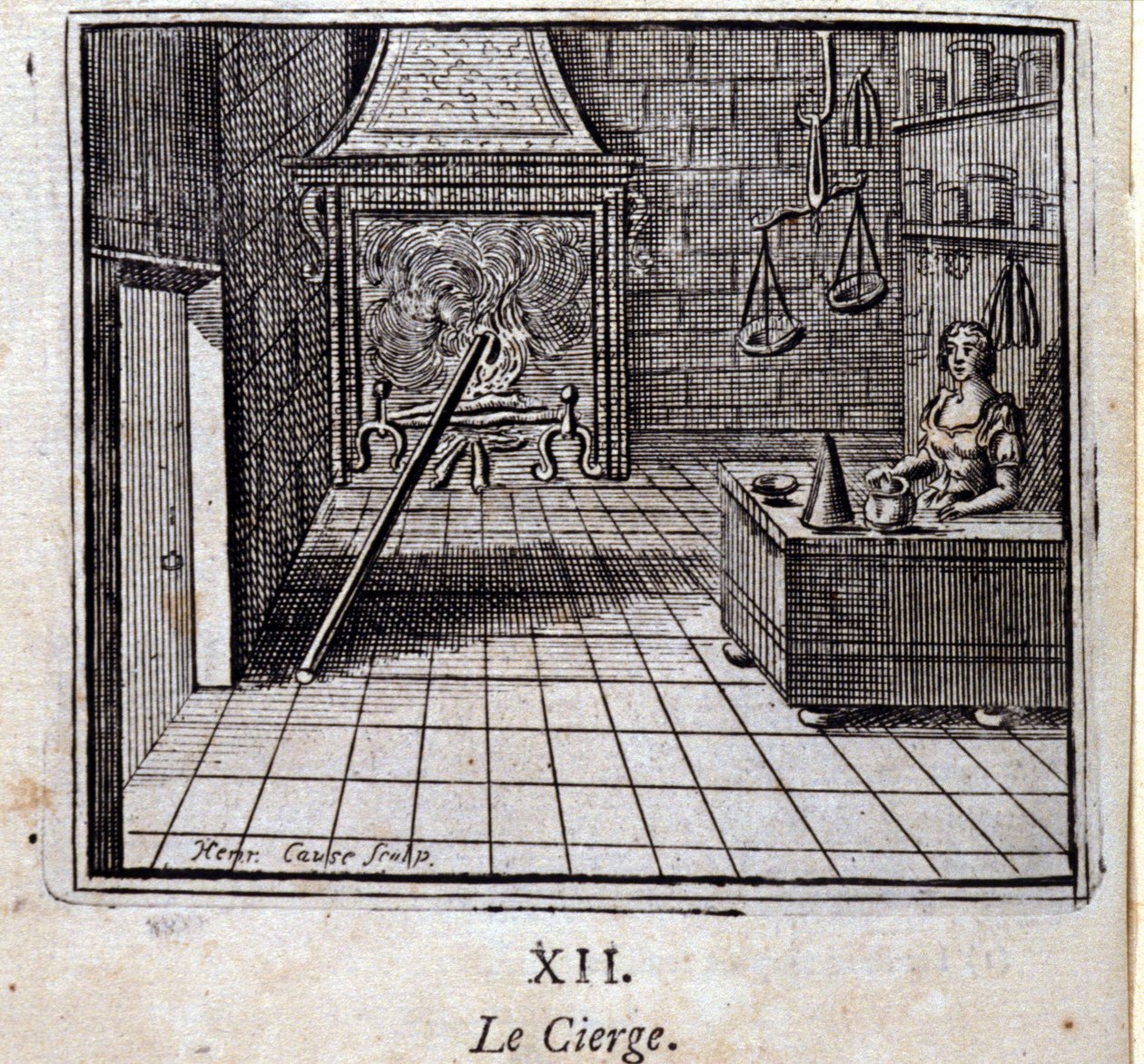 蜡烛。Jean de La Fontaine (1621-95)的寓言。插图：François Chauveau（1613-1676）。1728年的版本。 作者 弗朗索瓦·夏维