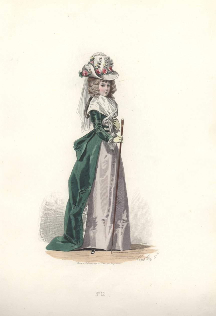 Woman in chapeau and redingote, era of Marie Antoinette. 作者 弗朗索瓦·克劳迪乌斯·康特杯