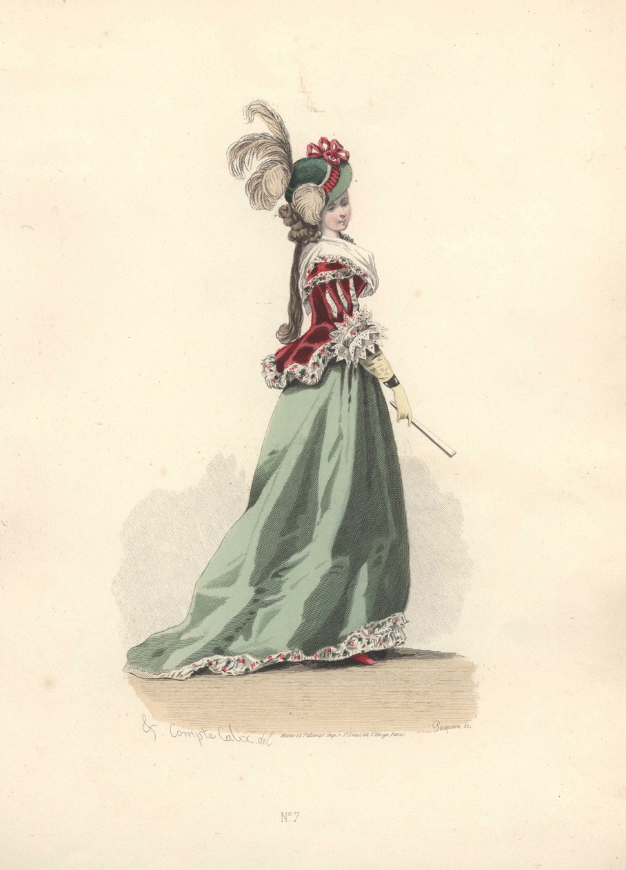 Woman in jacket and skirt, era of Marie Antoinette. 作者 弗朗索瓦·克劳迪乌斯·康特杯