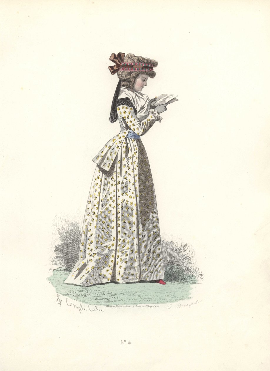 Woman reading a book, era of Marie Antoinette. 作者 弗朗索瓦·克劳迪乌斯·康特杯