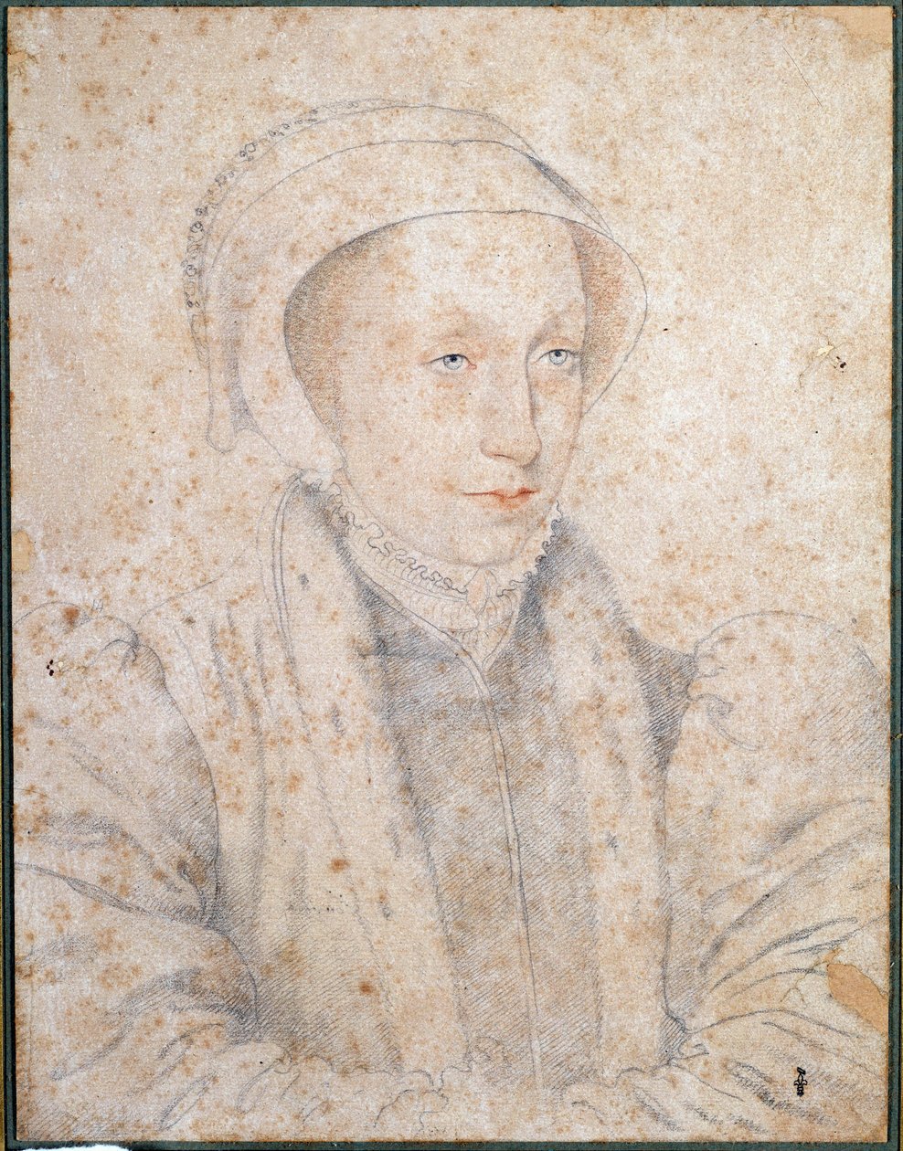 法国和苏格兰女王玛丽·斯图尔特·阿吉 (1542-1587) 的肖像 Francois Clouet (1515-1572) 16 世纪绘制了一幅血红色的画像。 孔德博物馆，尚蒂伊 作者 弗朗索瓦·克鲁埃