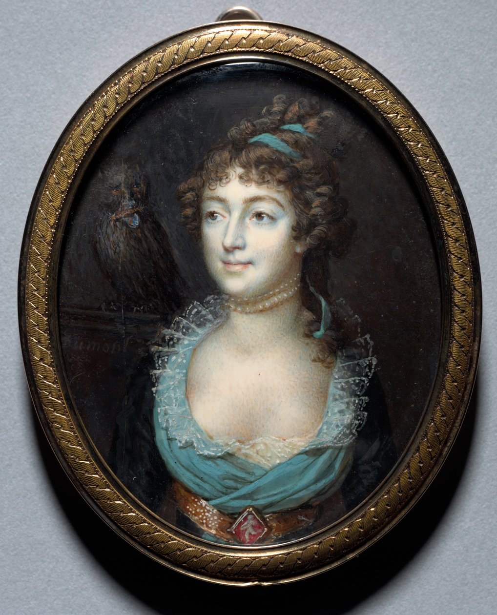 玛丽·安妮·阿德莱德小姐的肖像勒诺曼德，c。 1793年。 作者 弗朗索瓦·杜蒙