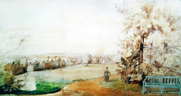 1837年Marly-le-Roi的Monsieur Geruin公园的视图（纸上的wc） 作者 弗朗索瓦·埃德梅·里科伊斯