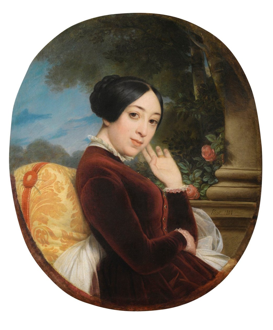 歌唱家和作曲家宝琳-维阿多的肖像，1821-1910年，1844年。 作者 弗朗索瓦·爱德华·皮科特