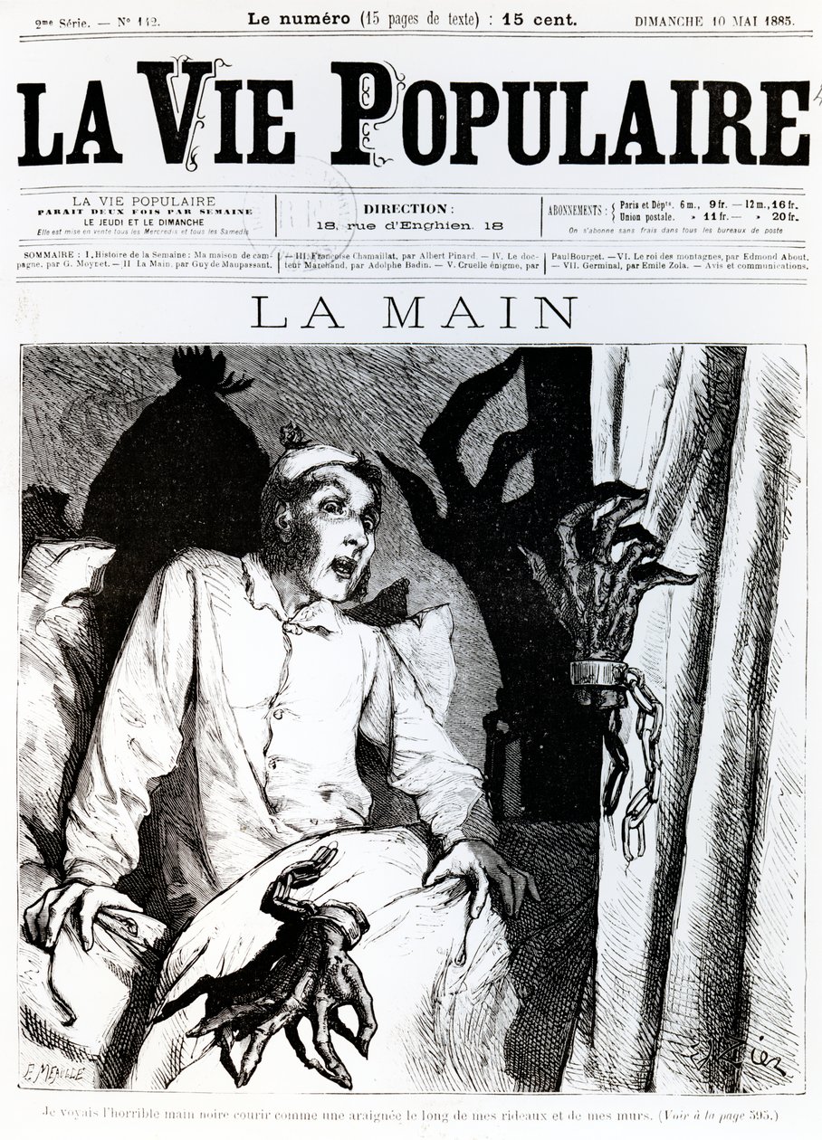 1885年“La Vie Populaire”的手，封面 作者 弗朗索瓦·爱德华·齐尔