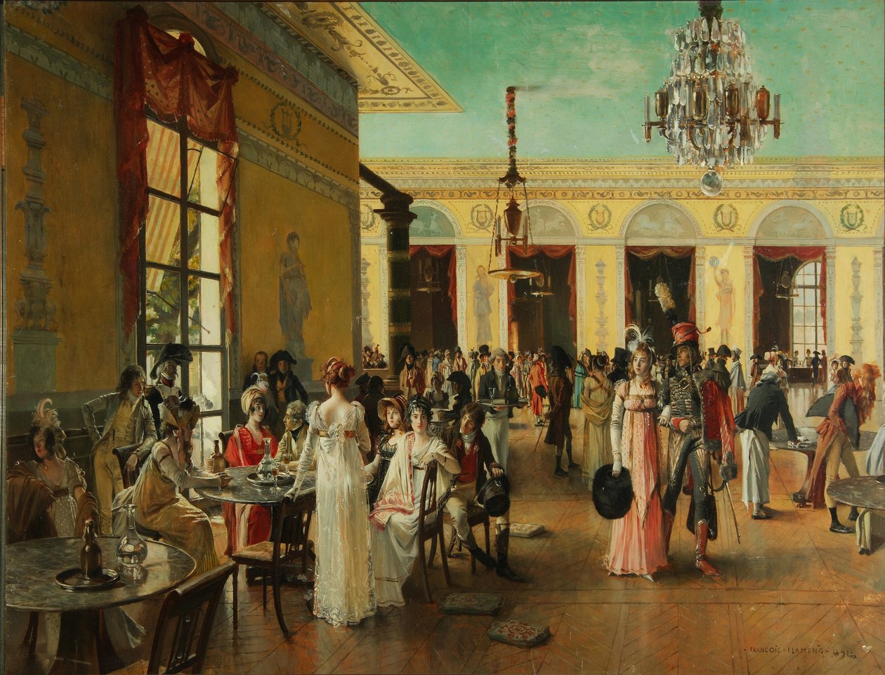 CaféFrascati拿破仑时代的景象Time =，1893 作者 弗朗索瓦·弗拉蒙