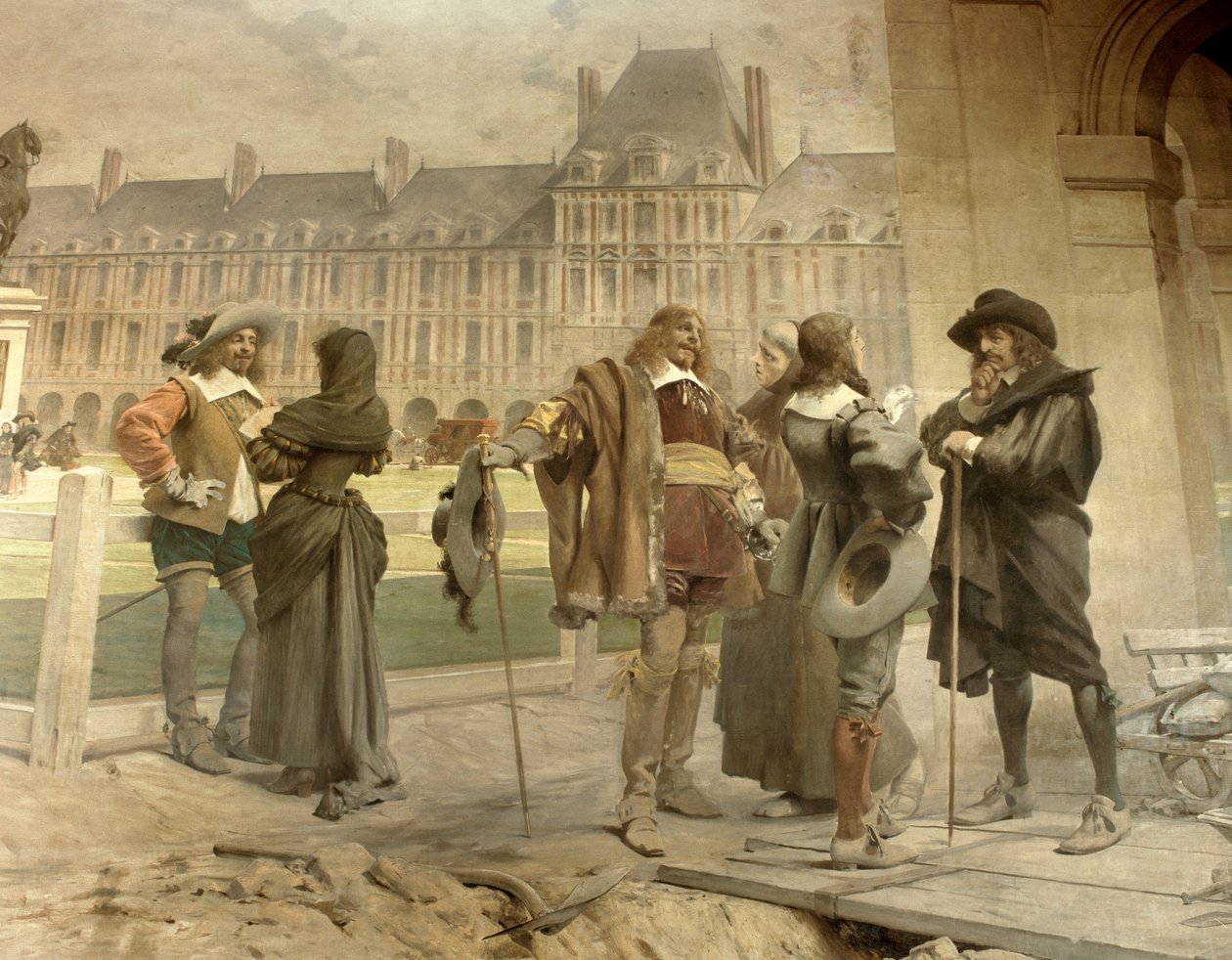 Pascal with Desargues presents to Descartes his experiences on the gravity of the air: the young mathematician Blaise Pascal (1623-1662) and Girard Desargues (1591-1661) discussing his theory on atmospheric pressure with Rene Descartes (1596-1650) on the P 作者 弗朗索瓦·弗拉蒙