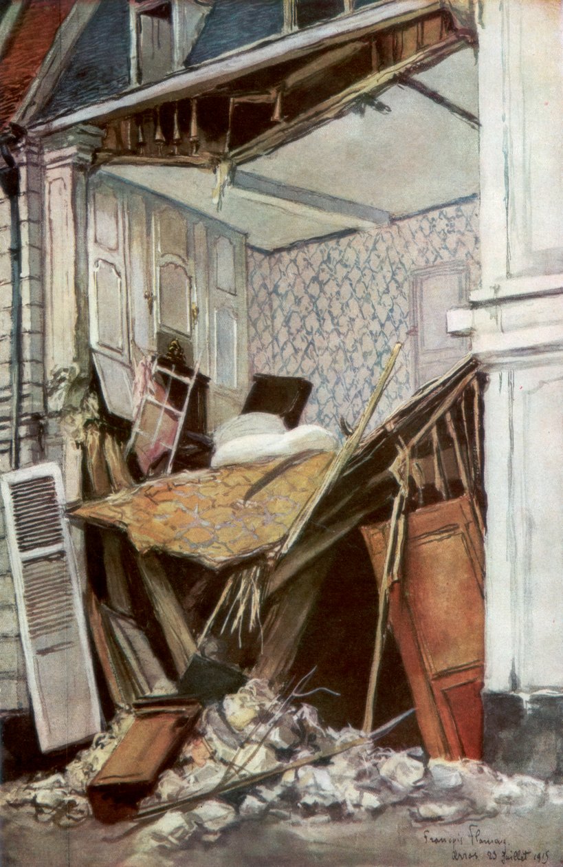 房屋正面，法国阿拉斯，1915年7月23日，1926年。 作者 弗朗索瓦·弗拉蒙