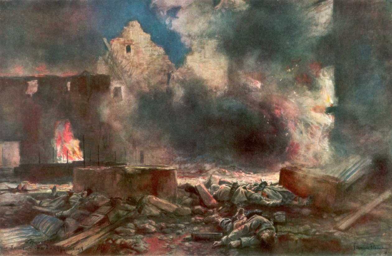 莱瑟德农场（Lessard farm），位于法国马里齐（Marizy）和新伊（Neuilly Saint Front）之间，1918年7月18日，1926年。 作者 弗朗索瓦·弗拉蒙