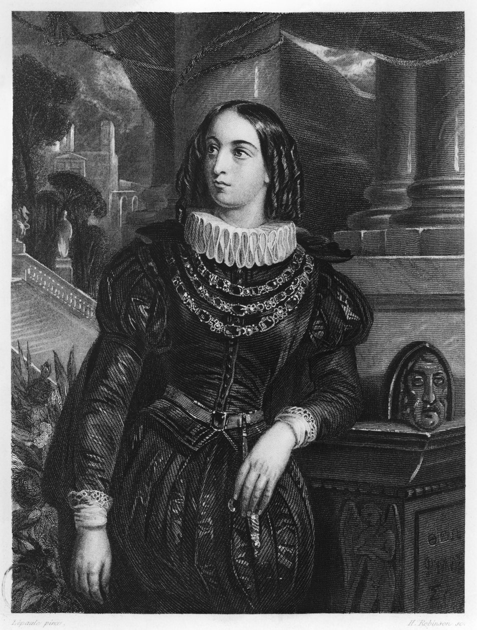 Lelia，来自&39;Lelia&39;的插图，由George Sand（1804-76）雕刻，由John Henry Robinson（1796-1871） 作者 弗朗索瓦·加布里埃尔·纪尧姆·勒帕勒