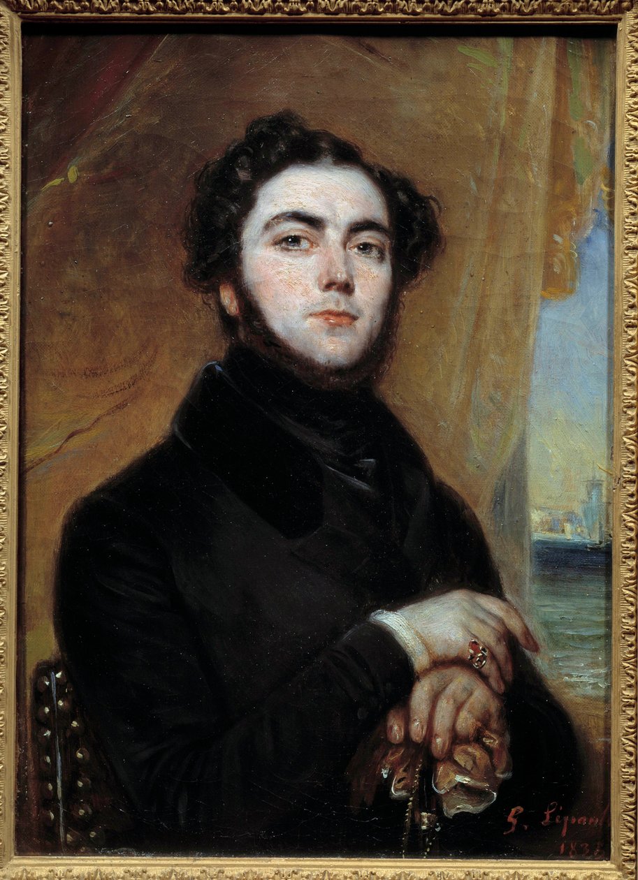 Portrait of Eugene Sue (1804-1857) novelist Painting by Francois Gabriel Lepaulle (1804-1886) 1836 Sun. 0,35x0,25 m Paris, Musee Carnavalet 作者 弗朗索瓦·加布里埃尔·纪尧姆·勒帕勒